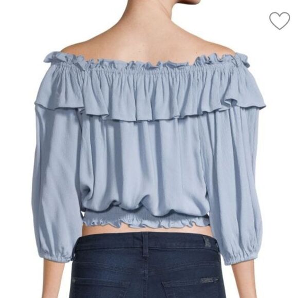 NWT StellahOff the Shoulder Ruffle Trim Top - Picture 2 of 4